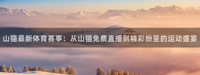 山猫最新体育赛事：从山猫免费直播到精彩纷呈的运动盛宴